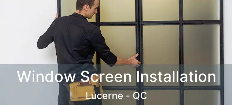  Window Screen Installation Lucerne - QC
